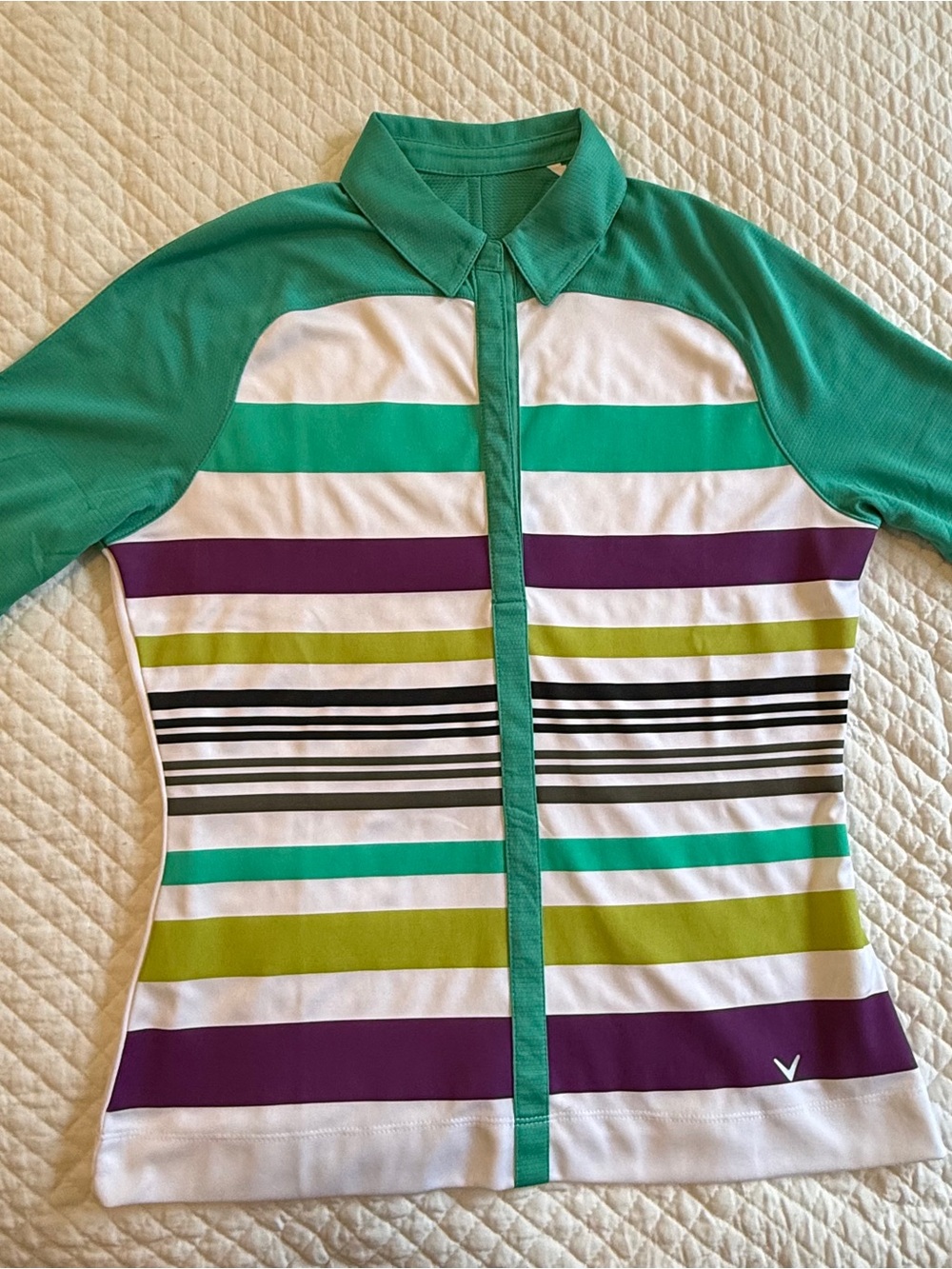 Callaway Teal Performance Mesh Polo Top - Picture 6 of 12